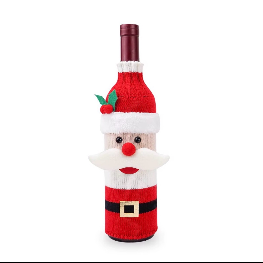 Christmas Wine Bottle Covers –Santa, Reindeer, Rudolph & Snowman Knit Gift Bags - Picture 4 of 9